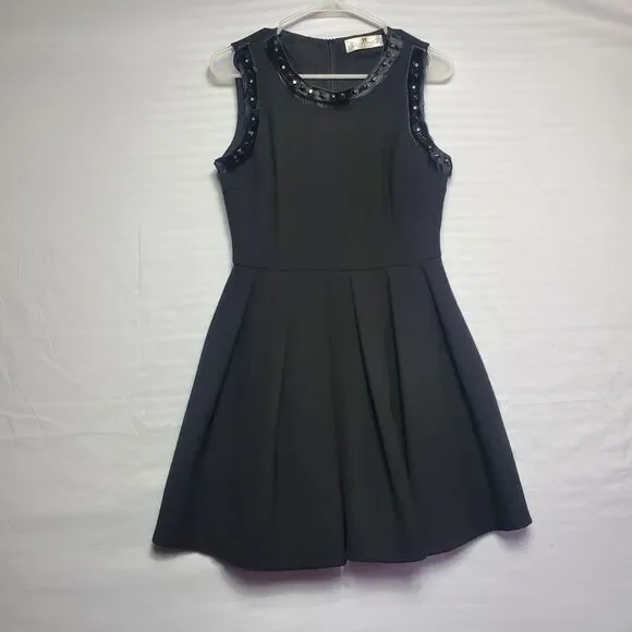 LAZY TAM | Dresses | Gothiclazy Tam Womens Sleeve Less Pleated Dress Metal  Spike Details Black Sz S | Poshmark